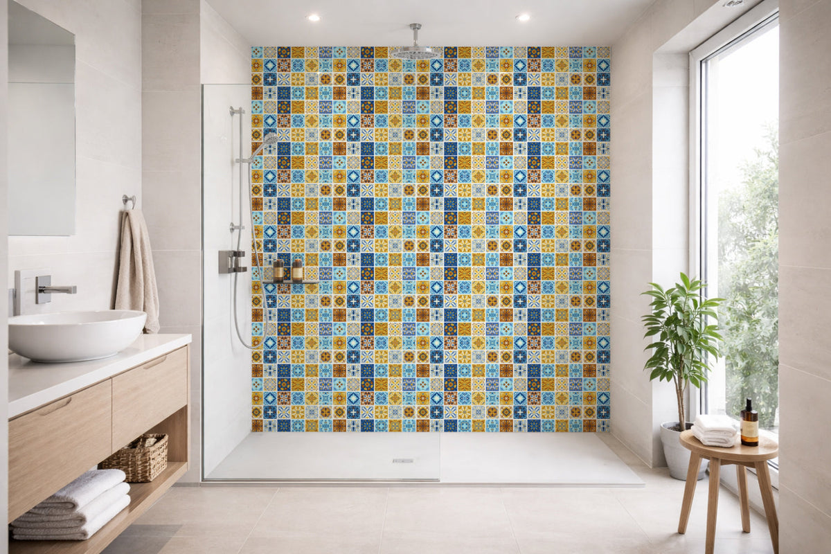 Toilettenrückwand Patchwork