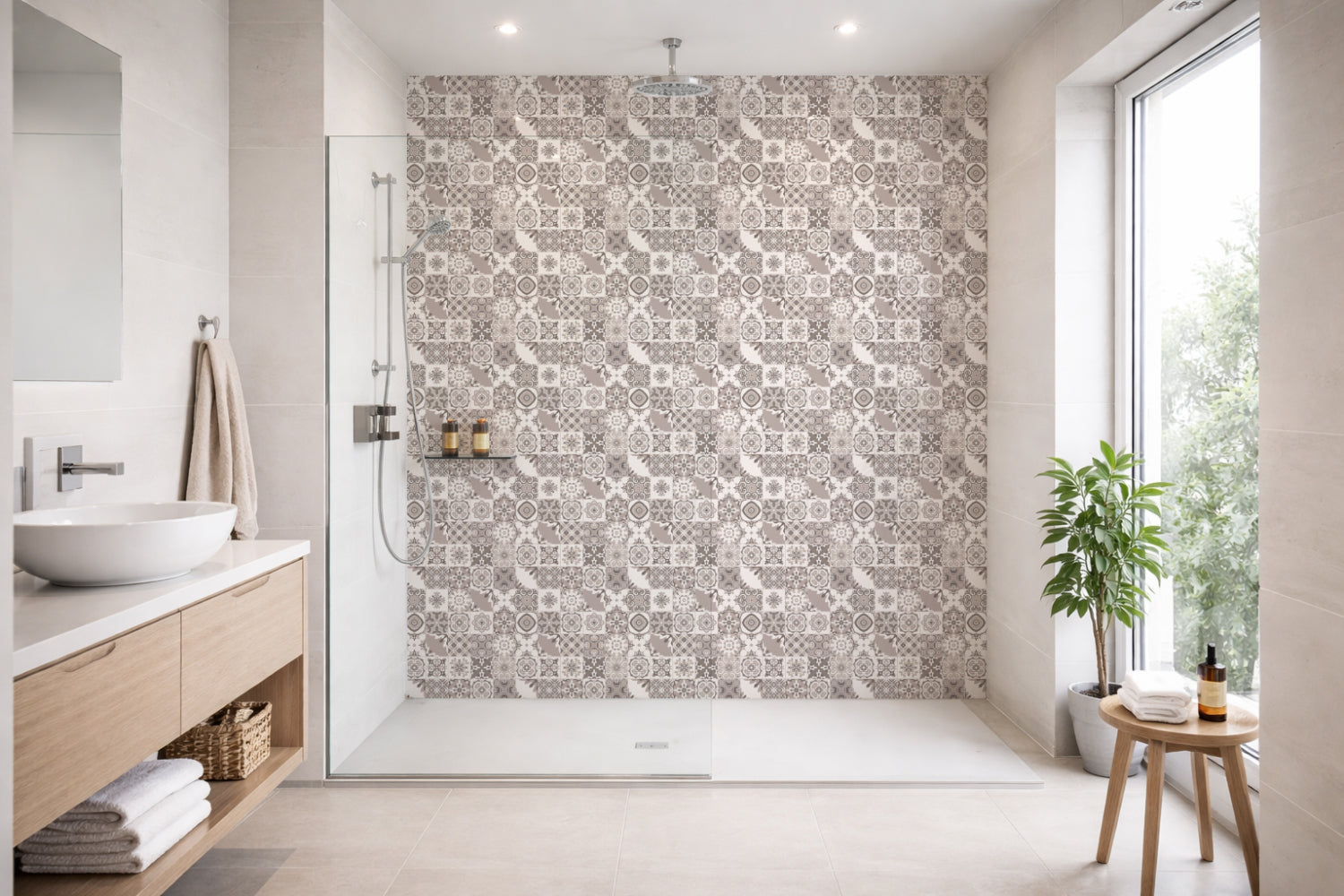 Toilettenrückwand Patchwork