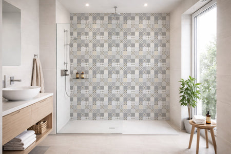 Toilettenrückwand Patchwork