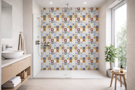 Toilettenrückwand Patchwork