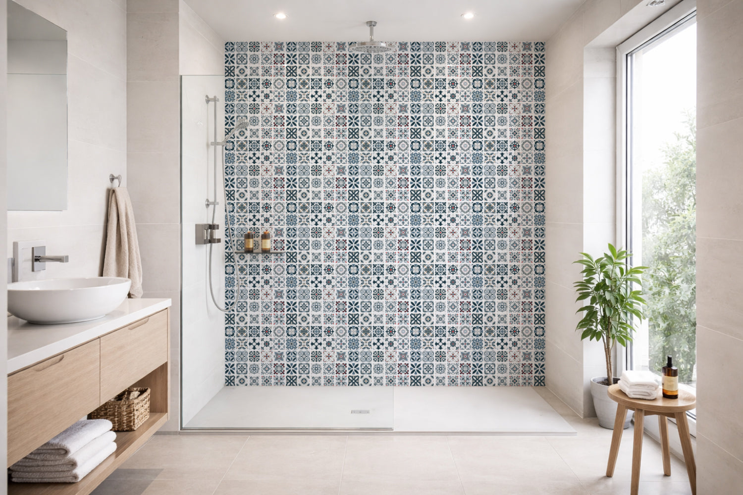 Toilettenrückwand Patchwork