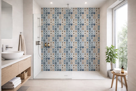 Toilettenrückwand Patchwork