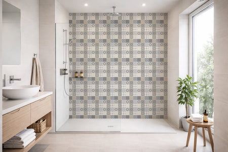 Toilettenrückwand Patchwork