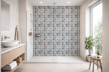 Toilettenrückwand Patchwork