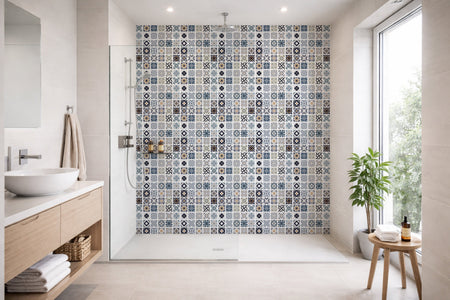 Toilettenrückwand Patchwork