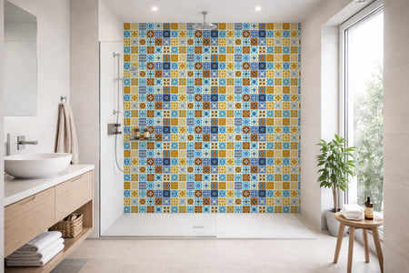 Toilettenrückwand Patchwork