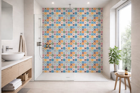 Toilettenrückwand Patchwork