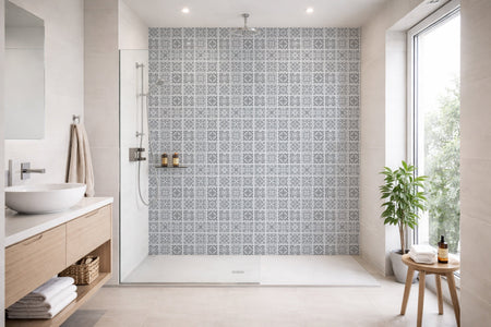 Toilettenrückwand Patchwork