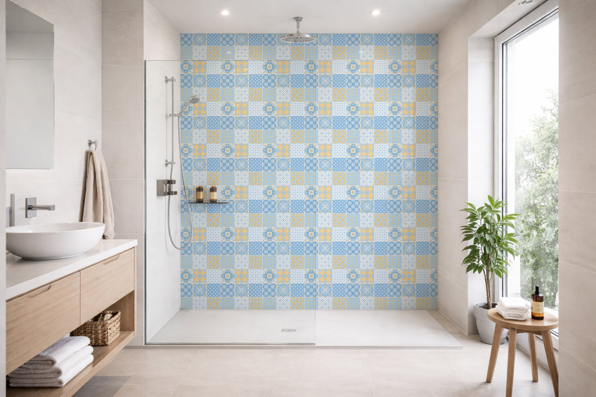 Toilettenrückwand Patchwork