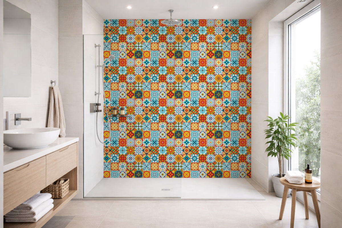 Toilettenrückwand Patchwork