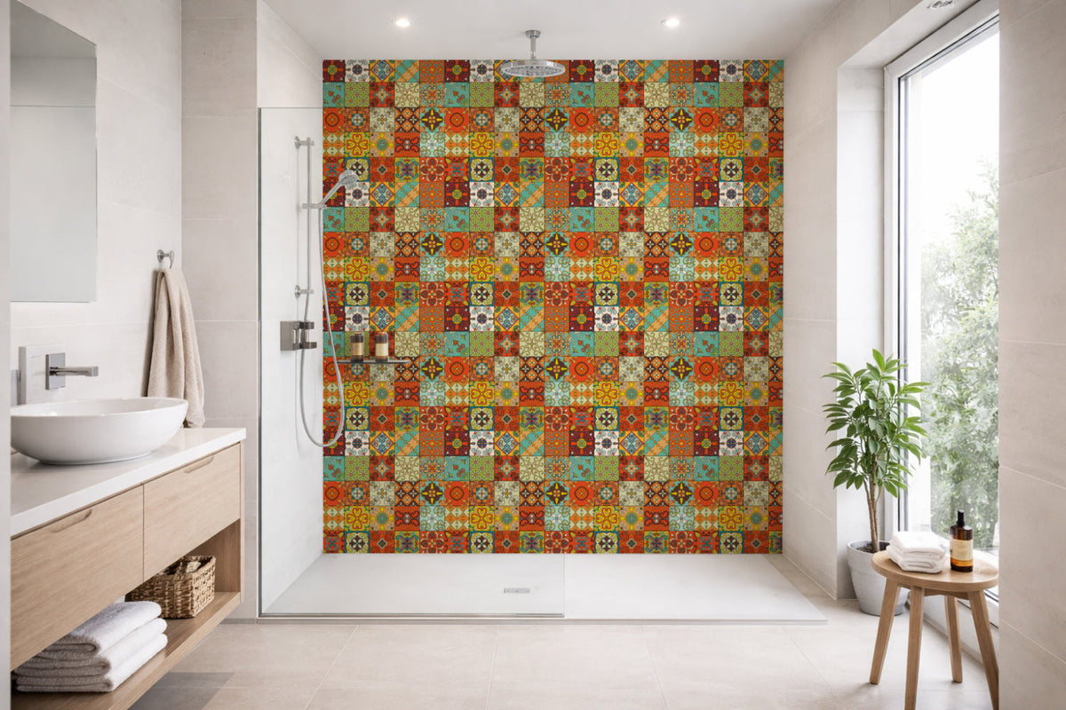 Toilettenrückwand Patchwork