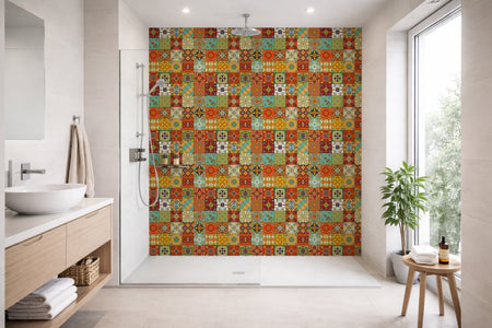 Toilettenrückwand Patchwork