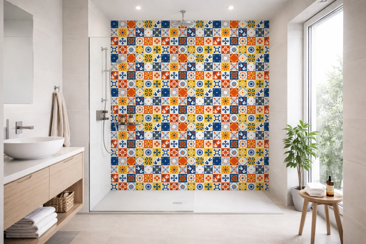 Toilettenrückwand Patchwork
