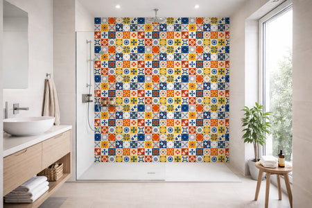 Toilettenrückwand Patchwork