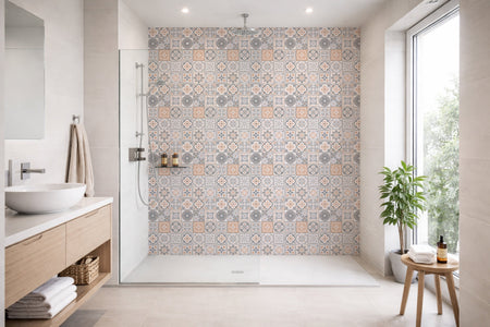 Toilettenrückwand Patchwork