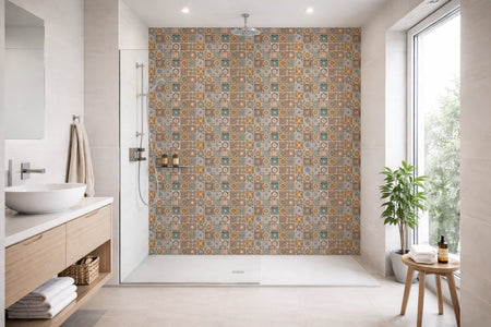 Toilettenrückwand Patchwork