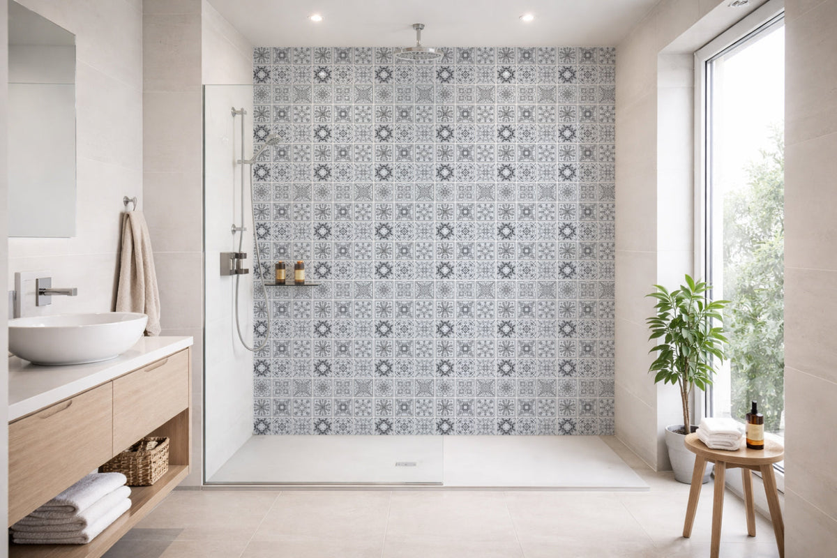 Toilettenrückwand Patchwork