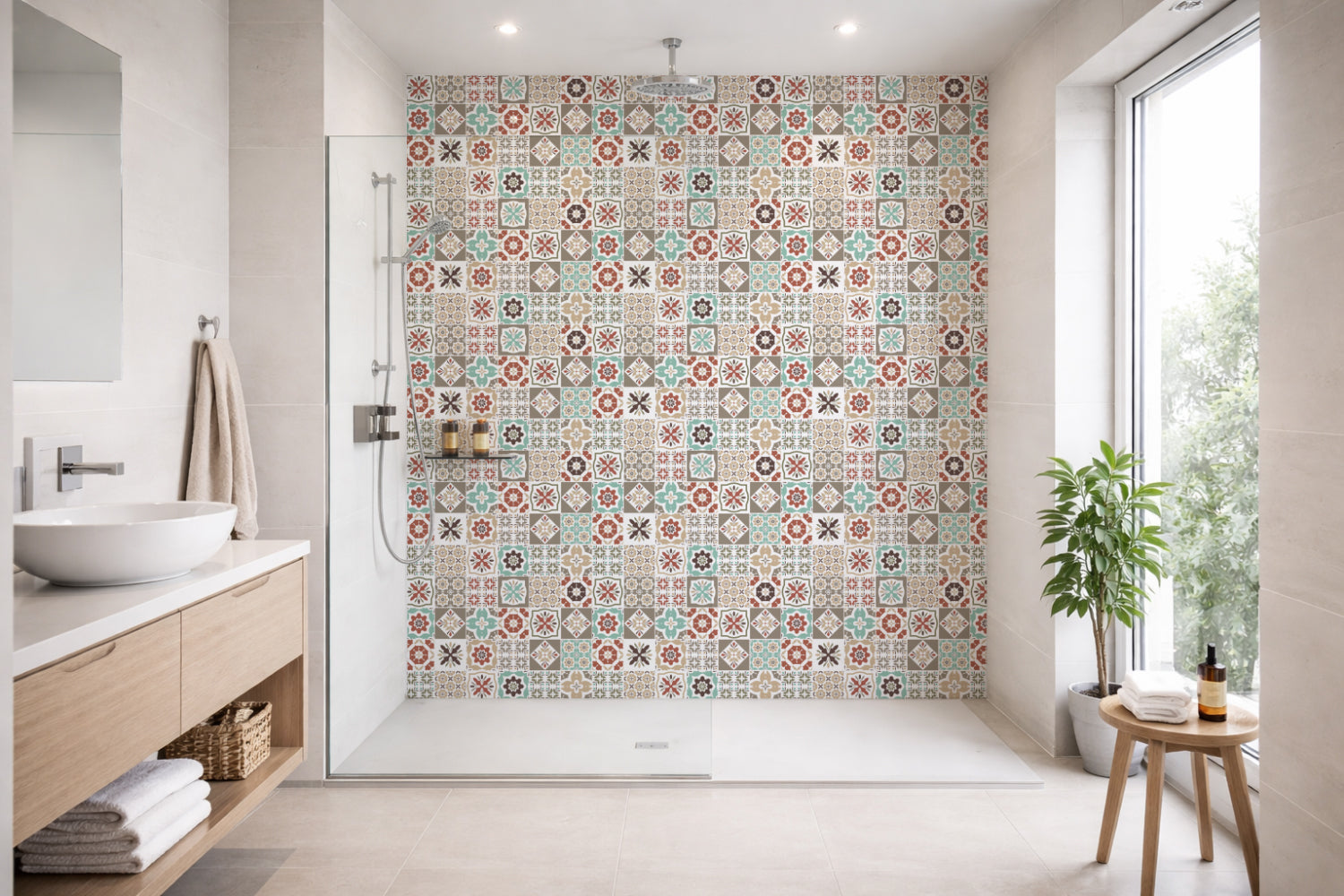 Toilettenrückwand Patchwork