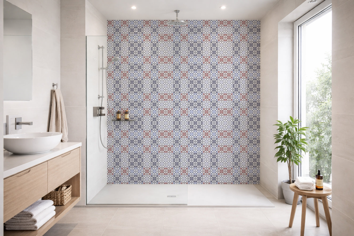 Toilettenrückwand Patchwork