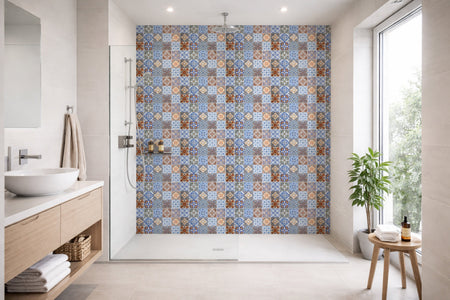 Toilettenrückwand Patchwork