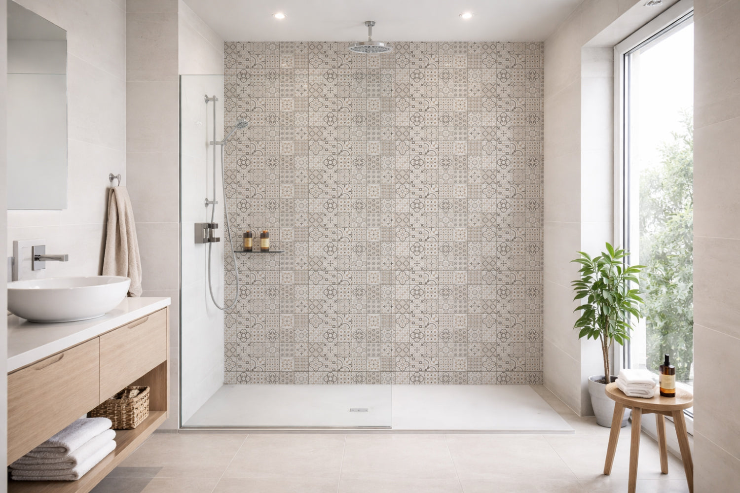 Toilettenrückwand Patchwork
