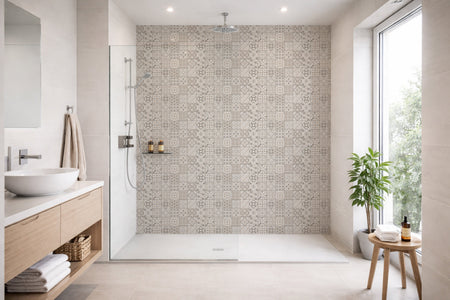Toilettenrückwand Patchwork