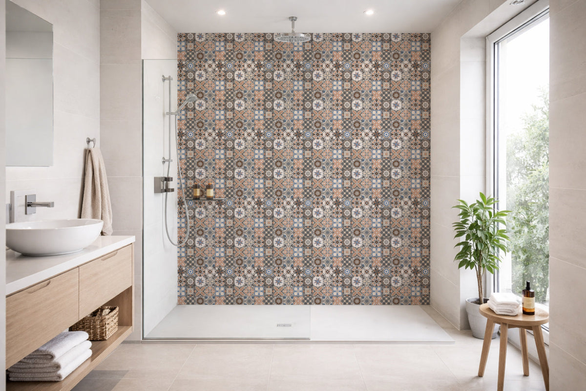 Toilettenrückwand Patchwork