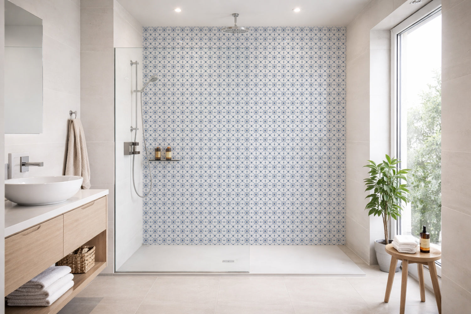 Toilettenrückwand Patchwork