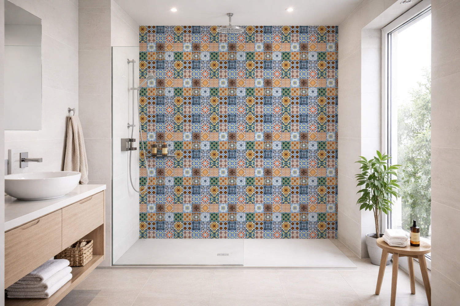 Toilettenrückwand Patchwork
