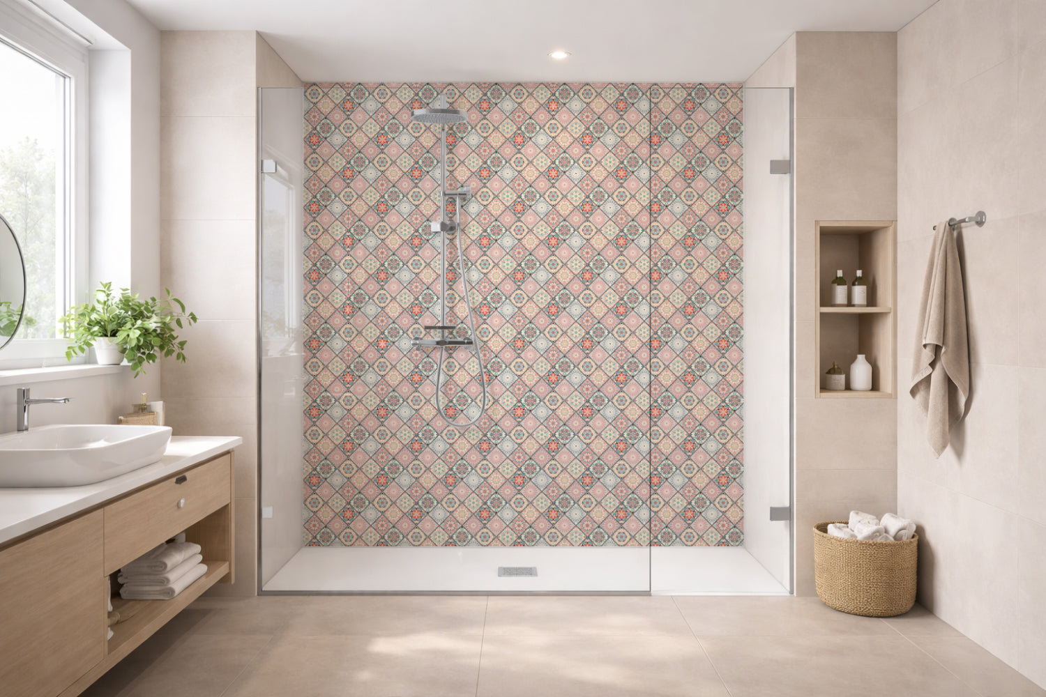 Toilettenrückwand Patchwork