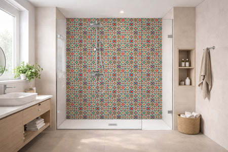 Toilettenrückwand Patchwork