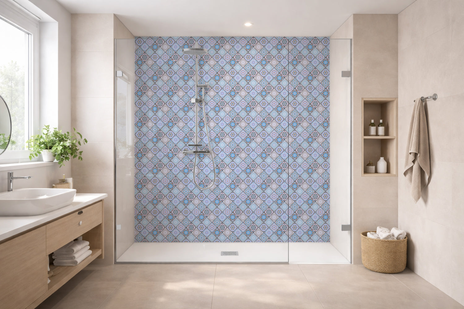 Toilettenrückwand Patchwork