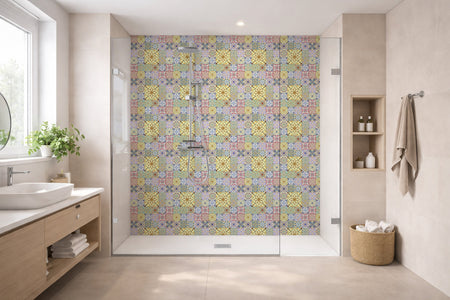 Toilettenrückwand Patchwork