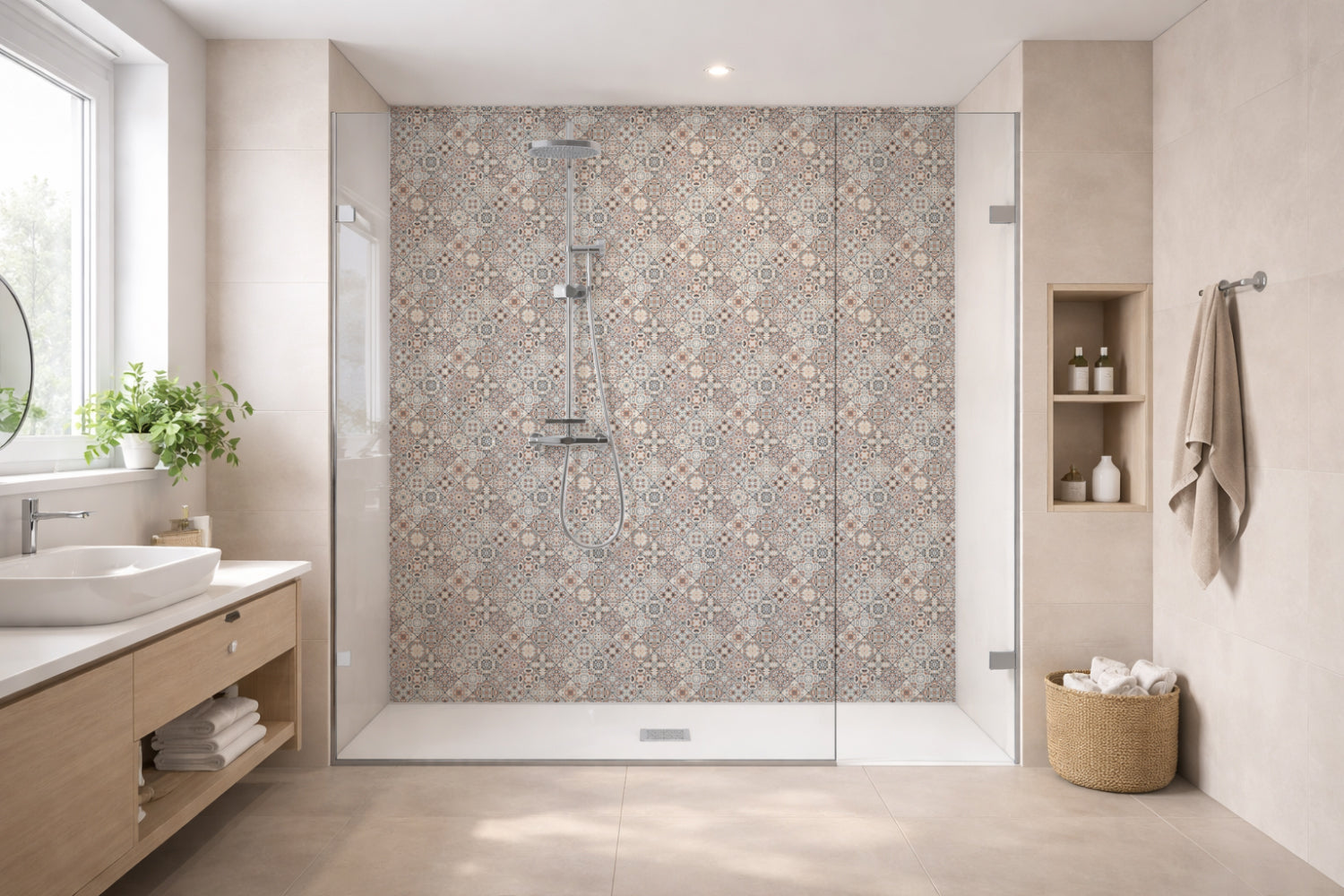 Toilettenrückwand Patchwork