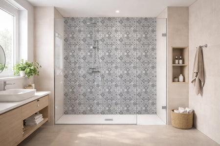 Toilettenrückwand Patchwork