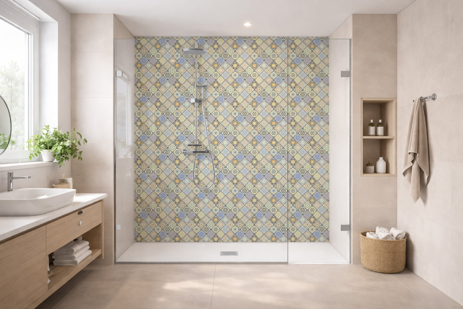 Toilettenrückwand Patchwork