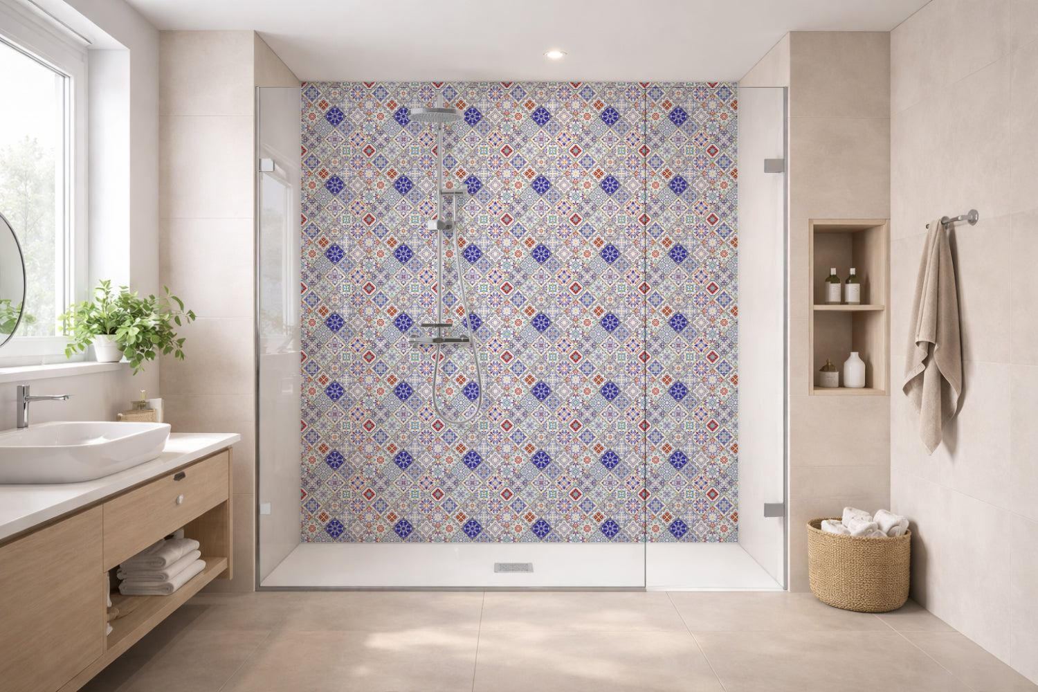 Toilettenrückwand Patchwork
