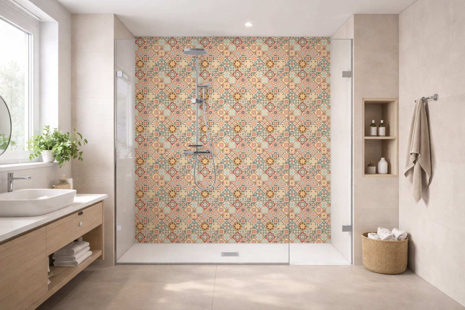 Toilettenrückwand Patchwork