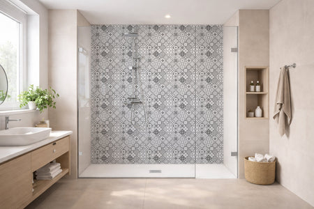 Toilettenrückwand Patchwork