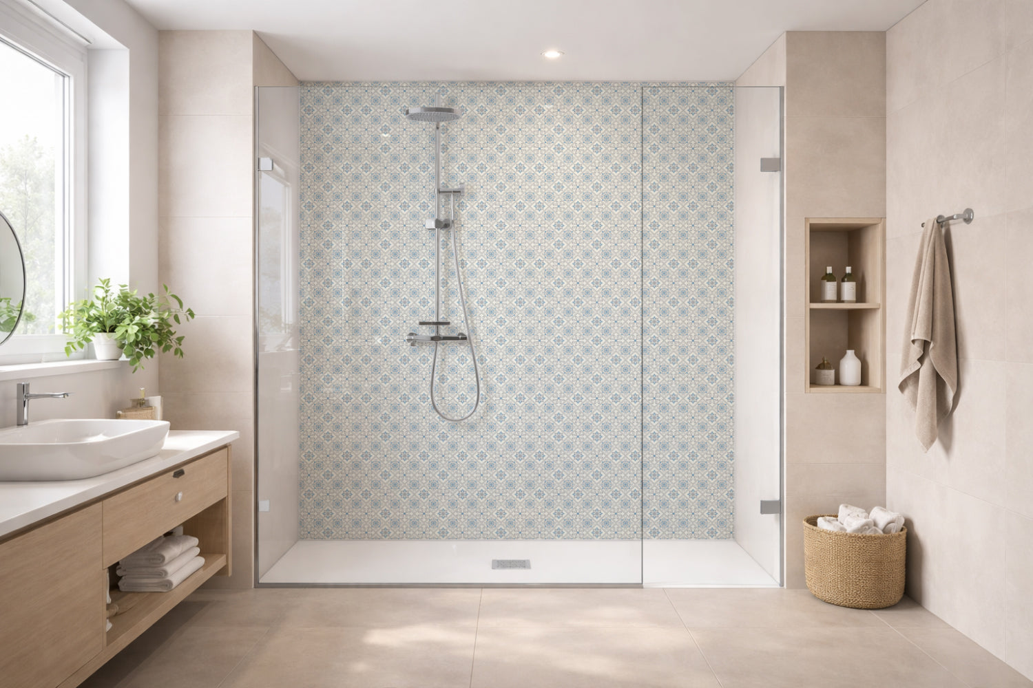 Toilettenrückwand Patchwork