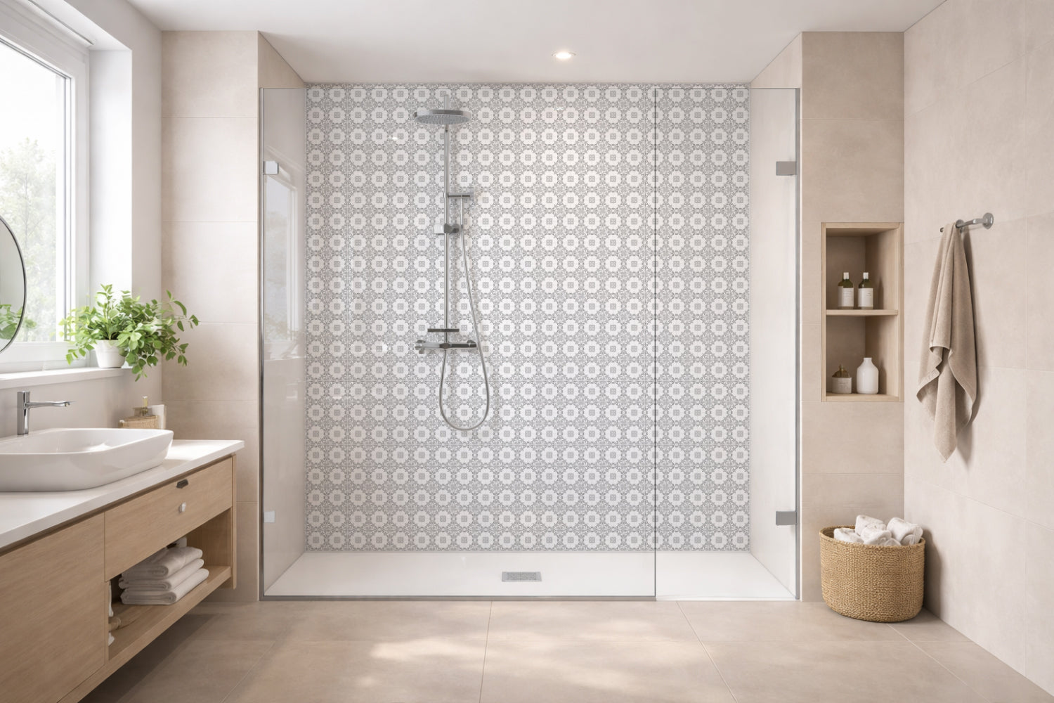 Toilettenrückwand Patchwork