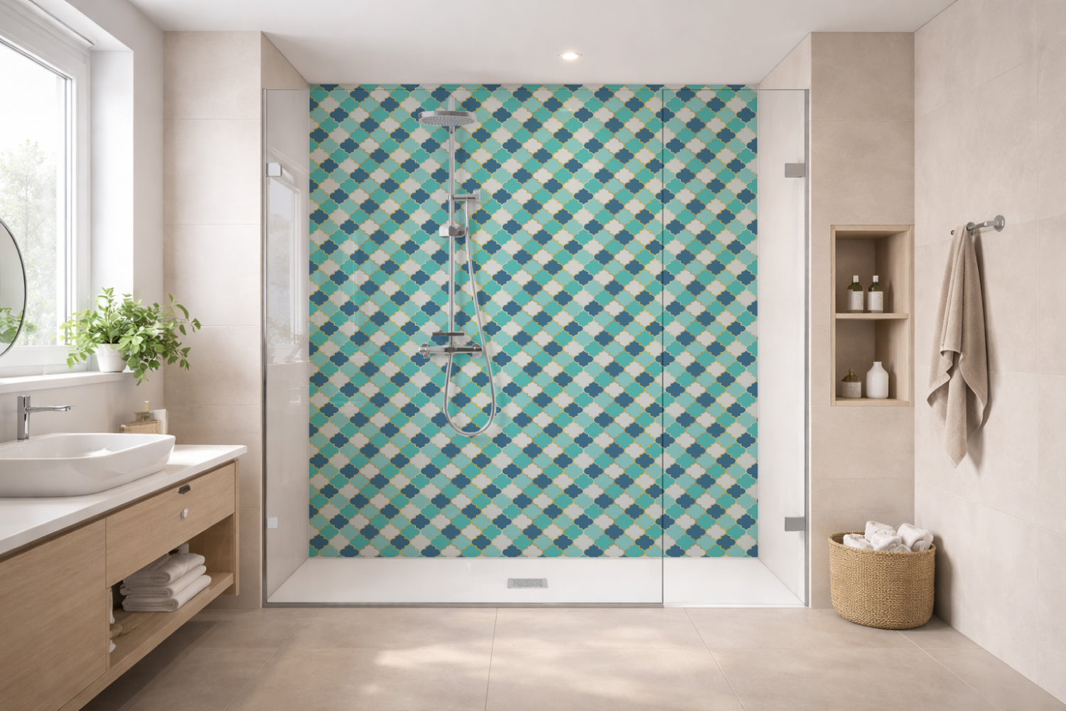 Toilettenrückwand Patchwork
