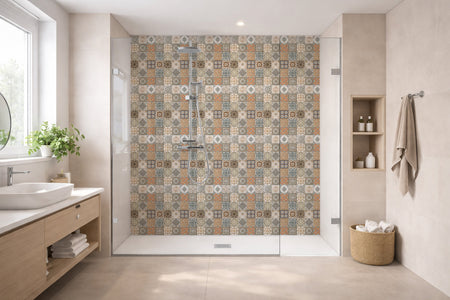 Toilettenrückwand Patchwork