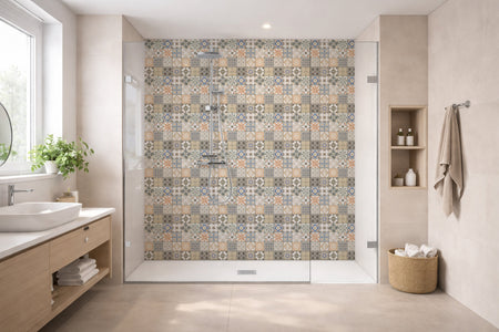 Toilettenrückwand Patchwork