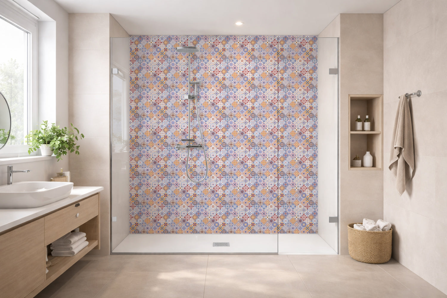 Toilettenrückwand Patchwork