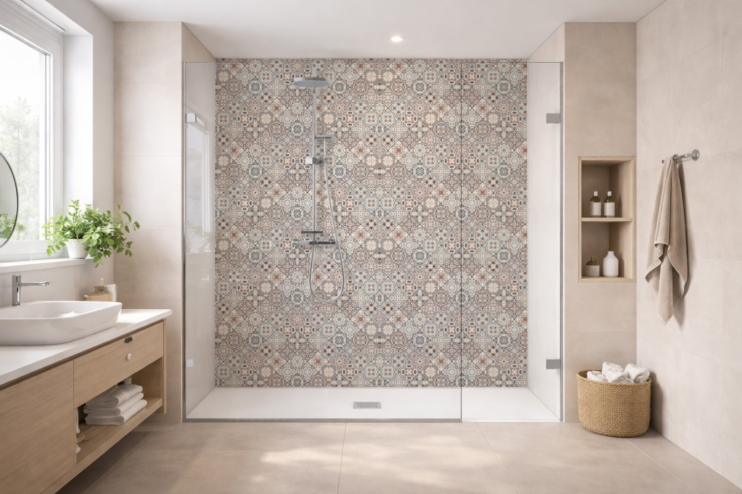 Toilettenrückwand Patchwork