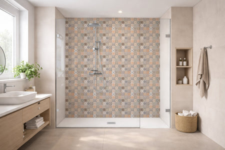 Toilettenrückwand Patchwork