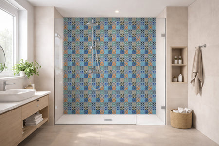 Toilettenrückwand Patchwork
