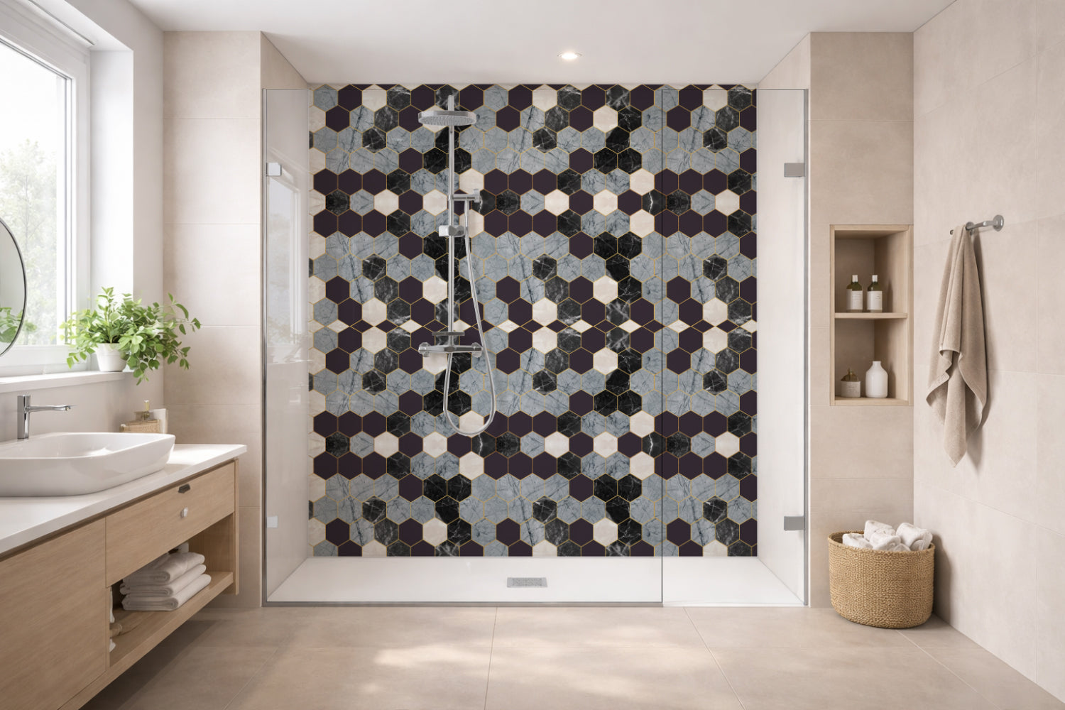 Toilettenrückwand Patchwork