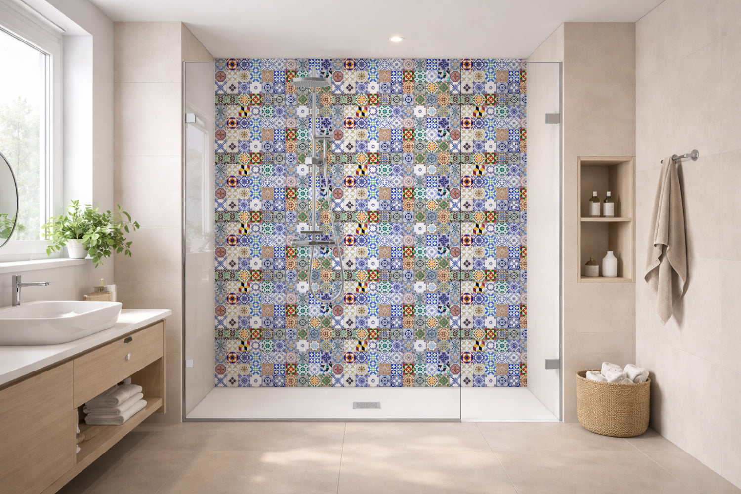 Toilettenrückwand Patchwork
